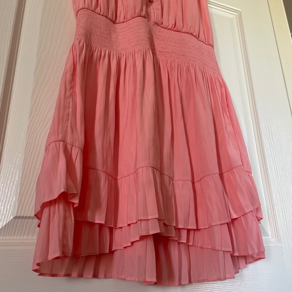 Ramy Brook Lana Pink Elastic Waist Ruffle Button Dress NWT Size Medium - Picture 7 of 12